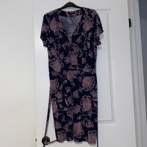 Banana Republic Navy and Pink Floral Dress